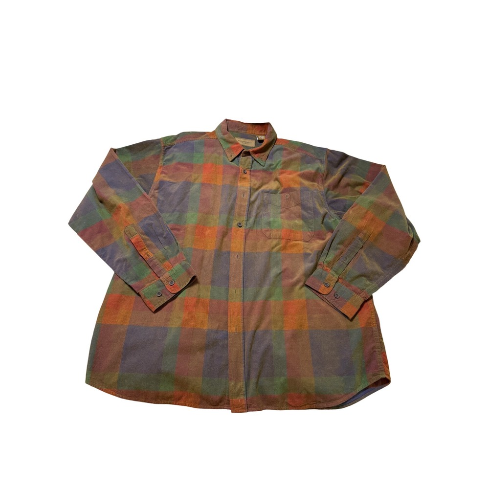 Clearwater Size XXL Men Button Up 100% Cotton Long Sleeve Corduroy Sunwashed